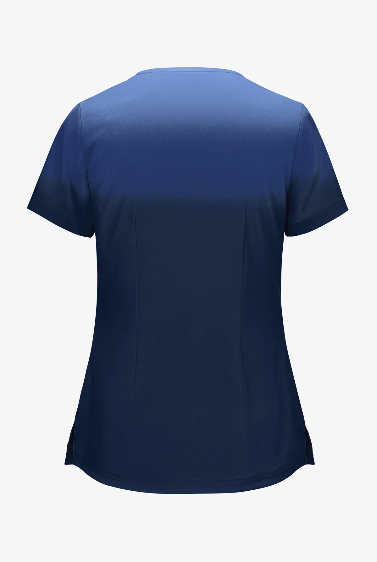 Butter-Soft STRETCH Prism Ombre Navy Women's 2-Pocket V-Neck Print Scrub Top 2 Butter-Soft STRETCH Prism Ombre Navy Women's 2-Pocket V-Neck Print Scrub Top - Image 2