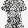 UA Butter-Soft STRETCH Desert Stars Black Printed Women's 4-Pocket Large Grommet Scrub Top