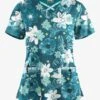 Butter-Soft STRETCH Floral Mirage & Paisley Womens 4-Pocket Crisscross Mixed Print Scrub Top