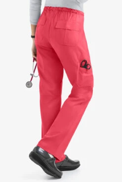 Butter-Soft Core By UA™ Women's 6-Pocket Cargo Drawstring Scrub Pants - Petite -Clinic Love Style UA32C ROSDU 5 HV