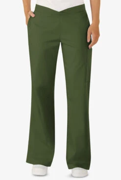 Butter-Soft Core By UA™ Women's 4-Pocket Front Crossover Waistband Scrub Pants -Clinic Love Style UA56C OLIVE 5