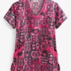 UA Best Buy Scrubs Pink Ribbon Passion Granite Women's 4-Pocket Princess Seam Print Scrub Top