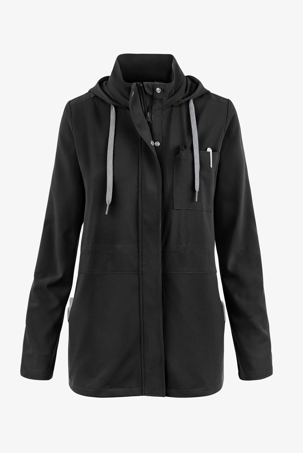 WonderWink Renew Women's 4-Pocket STRETCH Convertible Hood Utility Scrub Jacket 1 WonderWink Renew Women's 4-Pocket STRETCH Convertible Hood Utility Scrub Jacket