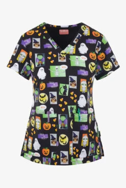 UA Exclusive Zavate Ava Therese Feeling Fa-boo-lous Women's 2-Pocket STRETCH V-Neck Print Scrub Top