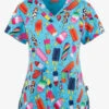 UA Exclusive Zavate Ava Therese Stay Chill Popsicles Women's 2-Pocket STRETCH V-Neck Print Top