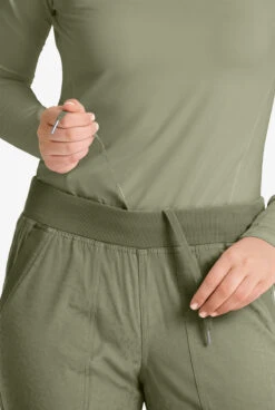 UA Exclusive Bella By Zavate Lillian Jacquard Women's 5-Pocket STRETCH Cargo Jogger Scrub Pants -Clinic Love Style Z3078 OLIVE 3 HV