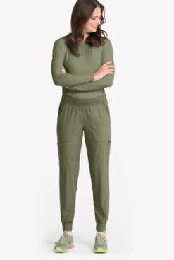 UA Exclusive Bella By Zavate Lillian Jacquard Women's 5-Pocket STRETCH Cargo Jogger Scrub Pants -Clinic Love Style Z3078 OLIVE 4